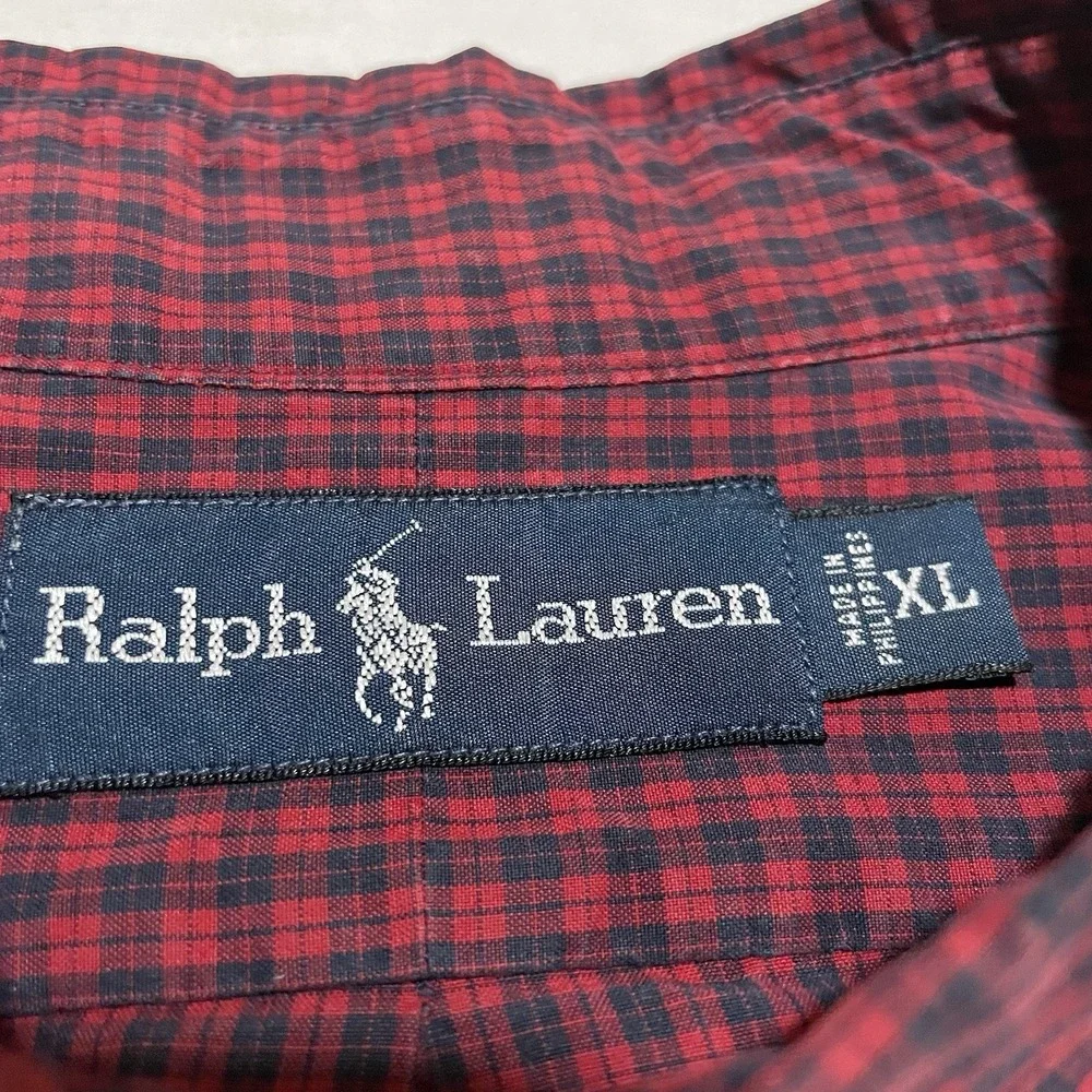 Lot Of 2 Polo‎ Ralph Lauren Mens Size XL Multicolor Plaid Check Button Up Down